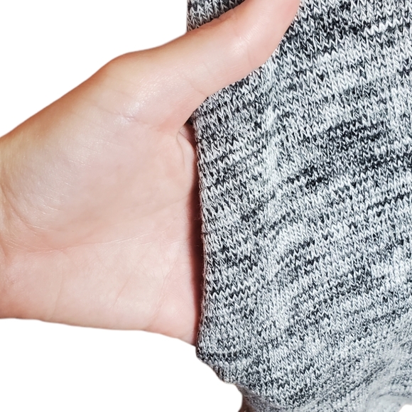 One World Gray Black Marled Long Sleeve Open Front Flowy Heavy Cardigan - Picture 5 of 8